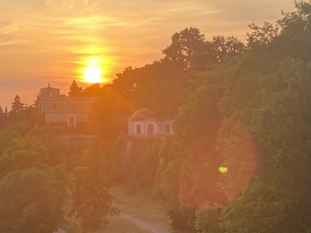 Blick vom Schloss Richtung Sonnenuntergang